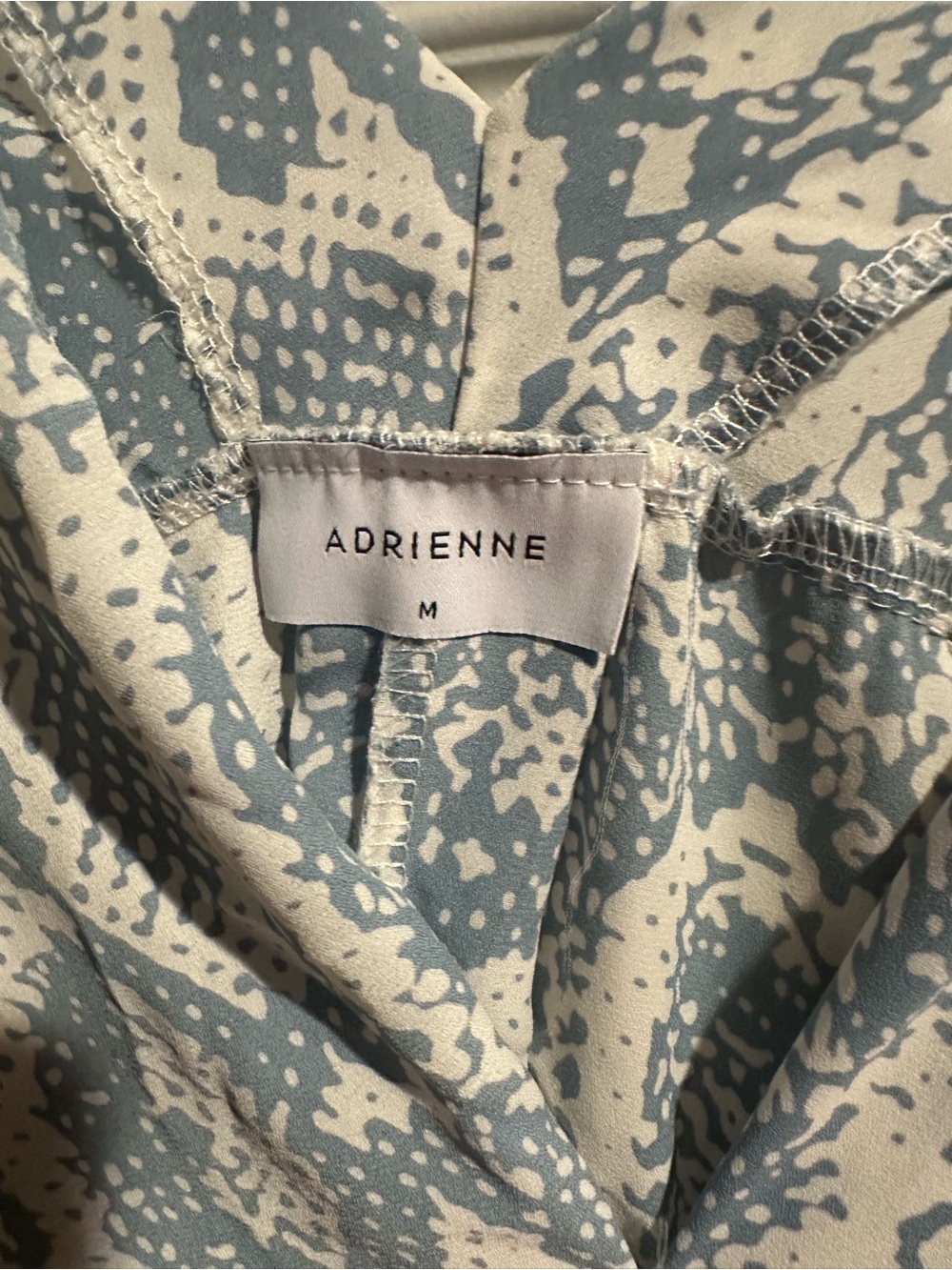 Adrienne Blue and Cream Abstract Print Women's Blouse